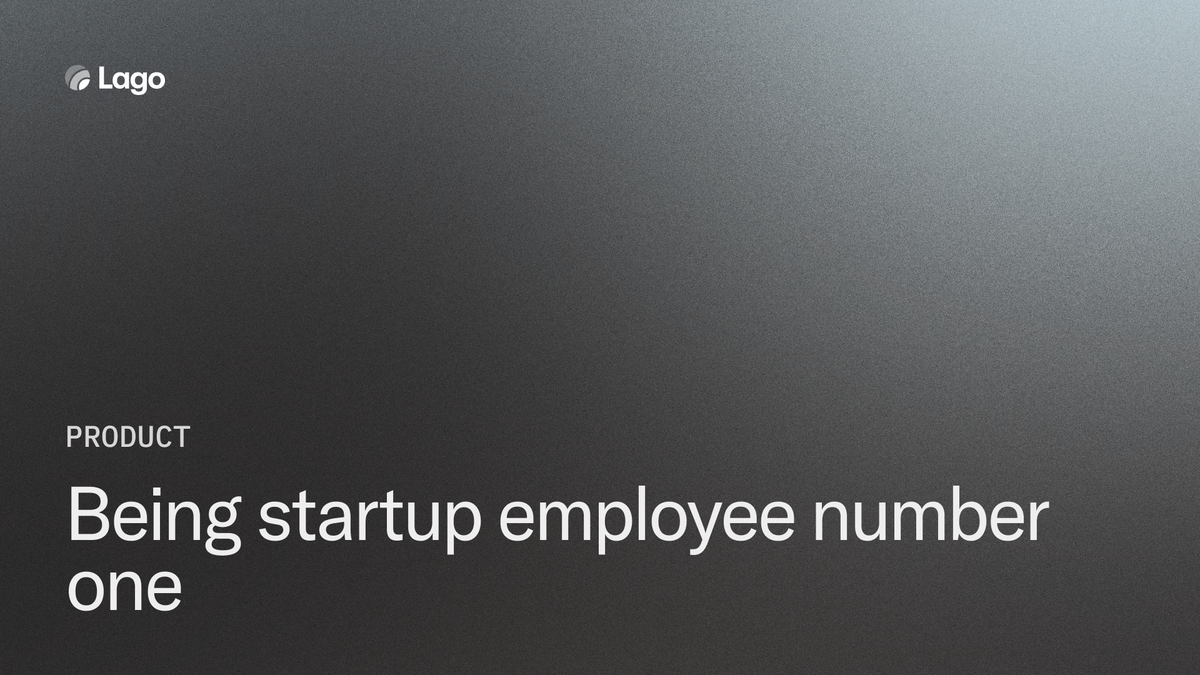Being startup employee number one